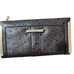 Ostrich Retro Two Fold Wallet Classic Everyday Capsule Old Money Quiet Luxury